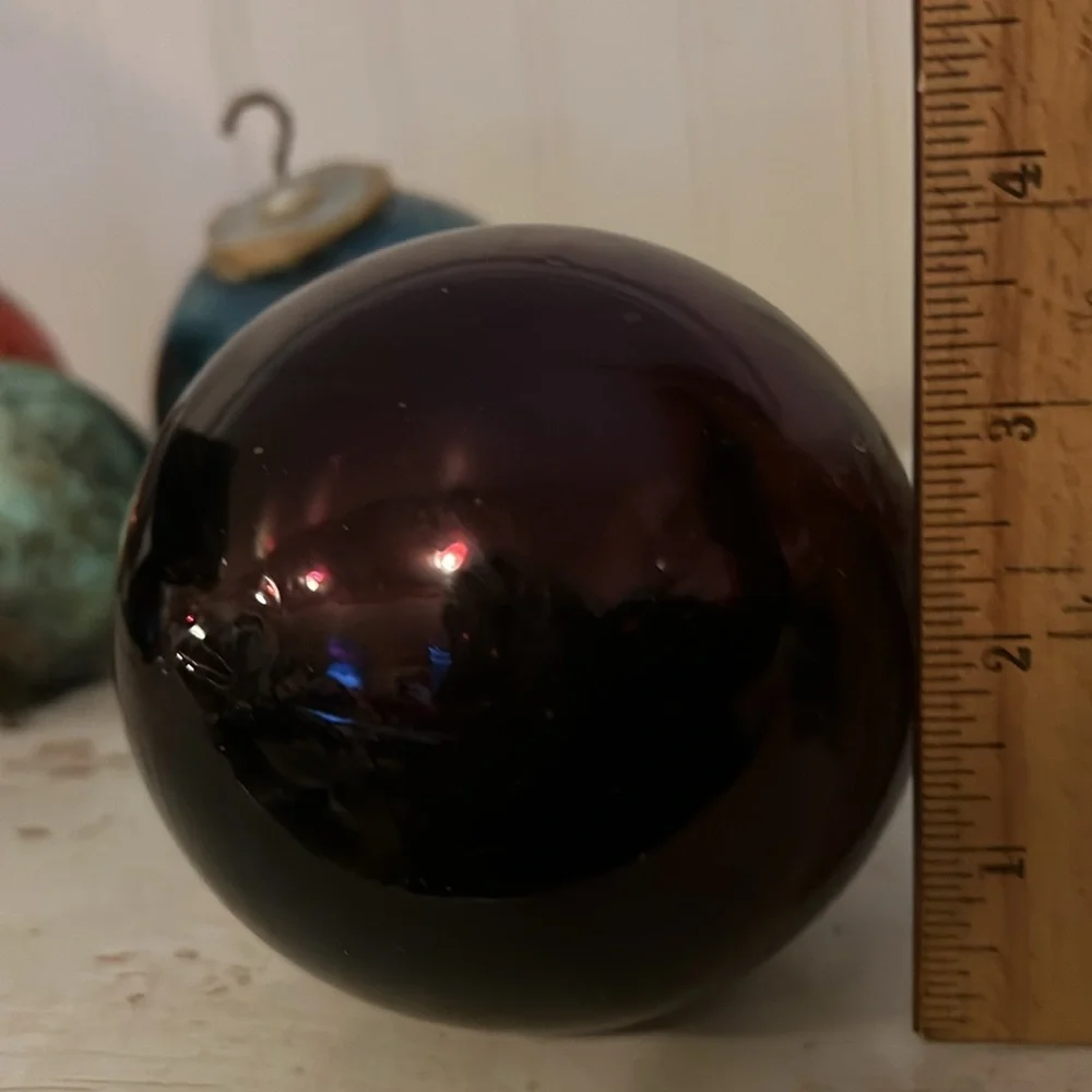 Antique German kugel Amethyst purple blown glass ornament